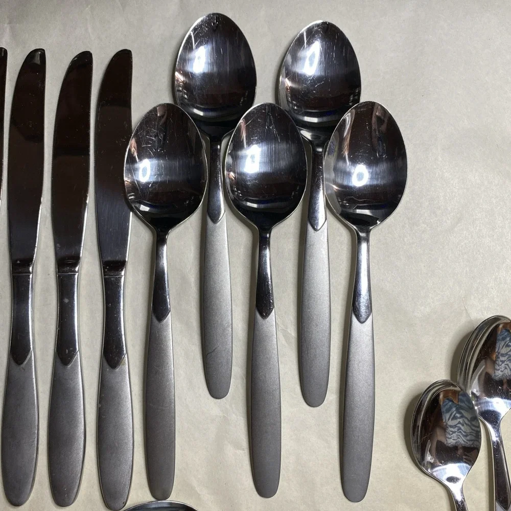 Crescent Stainless by Cambridge‎ Frost Handle, Glossy Bowl 24 Pc Lot